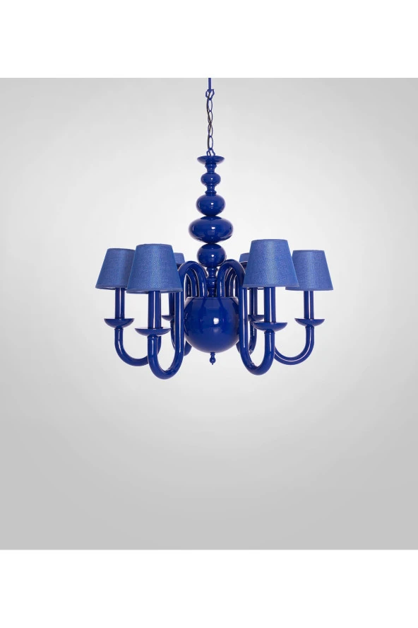 Umur Aydınlatma Roda 6'lı Parlement Mavi Şapkalı Sarkıt Avize - Resim 3