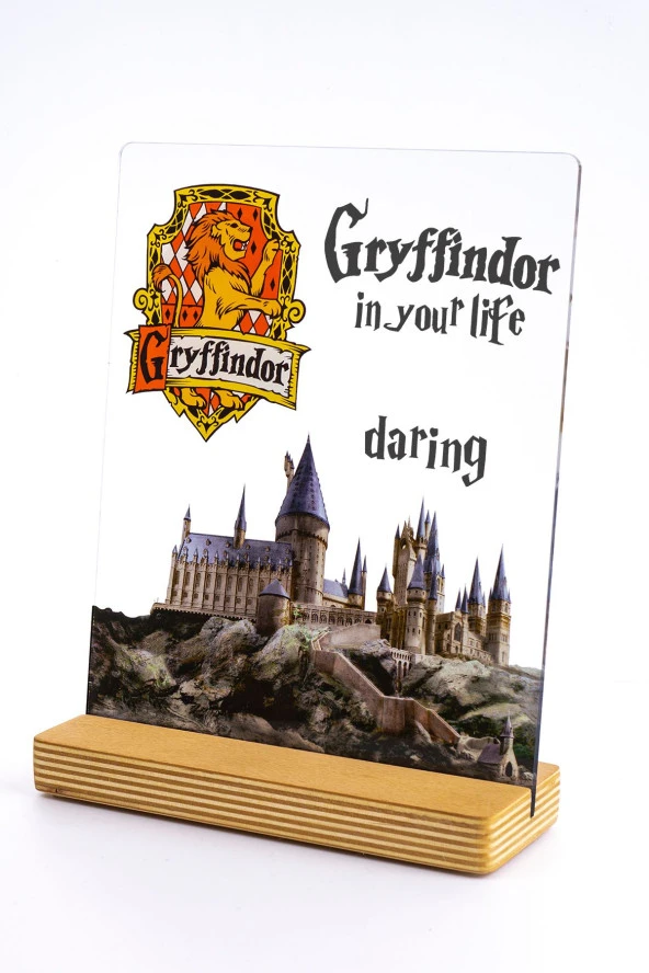 SEVGİ LAMBASI Harry Potter Hediyesi Hogwarts Gryffindor Binası Şeffaf Tablo - 2