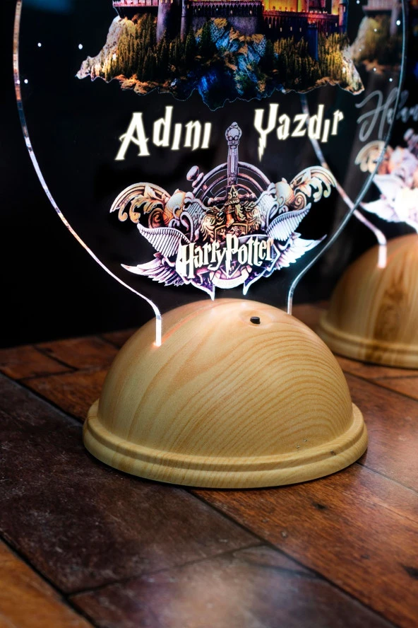 SEVGİ LAMBASI Harry Potter Hogwarts Figürlü Dekoratif Hediye, İsimli Hogwarts Hediyesi Renkli Baskılı Led Lamba - 4