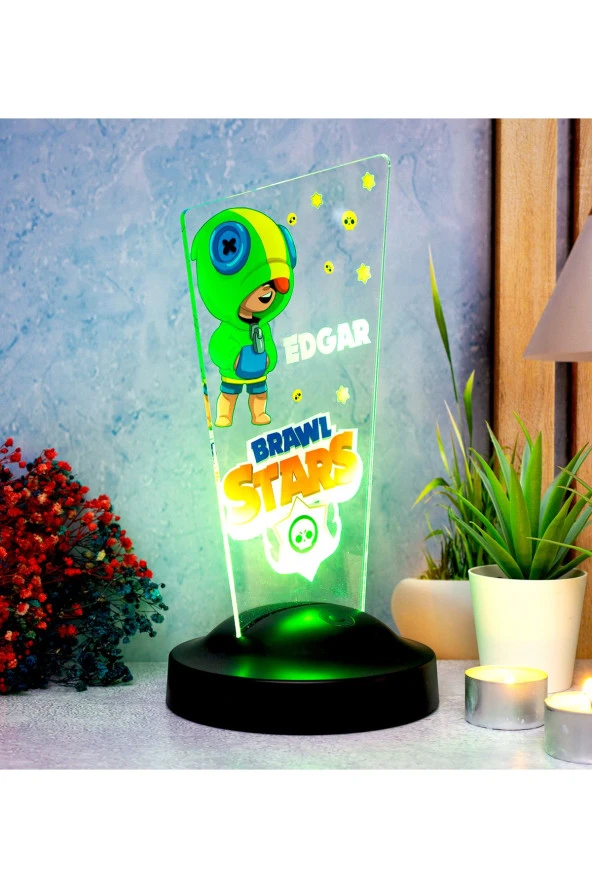 SEVGİ LAMBASI Brawl Stars Oyunu Doğum Günü Parti Hediyesi, Best Brawler, Oyun Karakteri, Çocuk Odası Lamba - 6