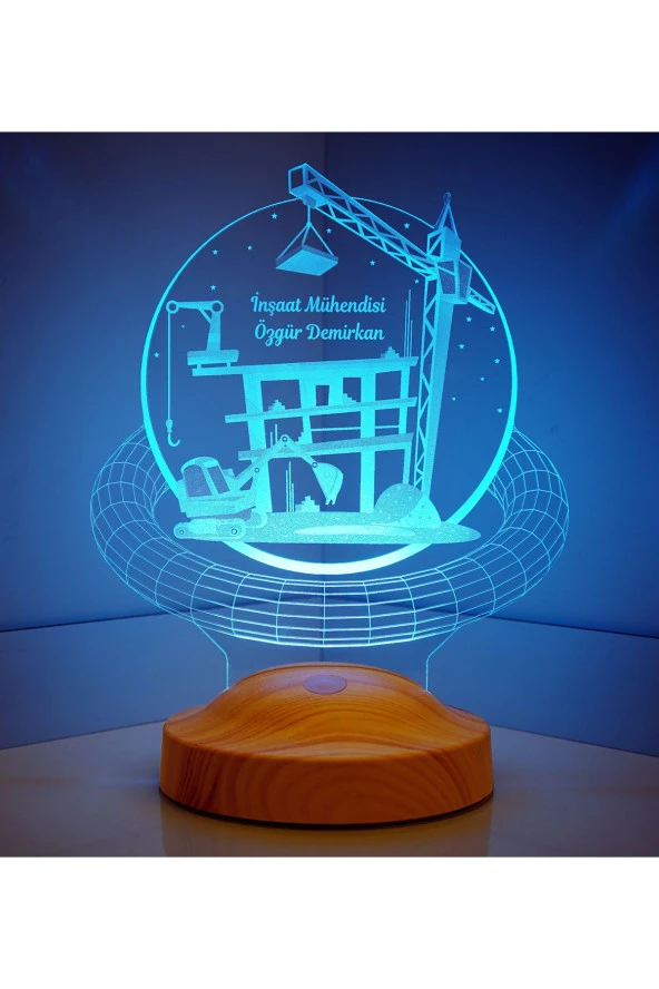 SEVGİ LAMBASI İnşaat Mühendisine Hediye, Müteahhit Hediyesi Masa Lambası, İnşaat Mühendisine İsimli Ofis Hediyesi