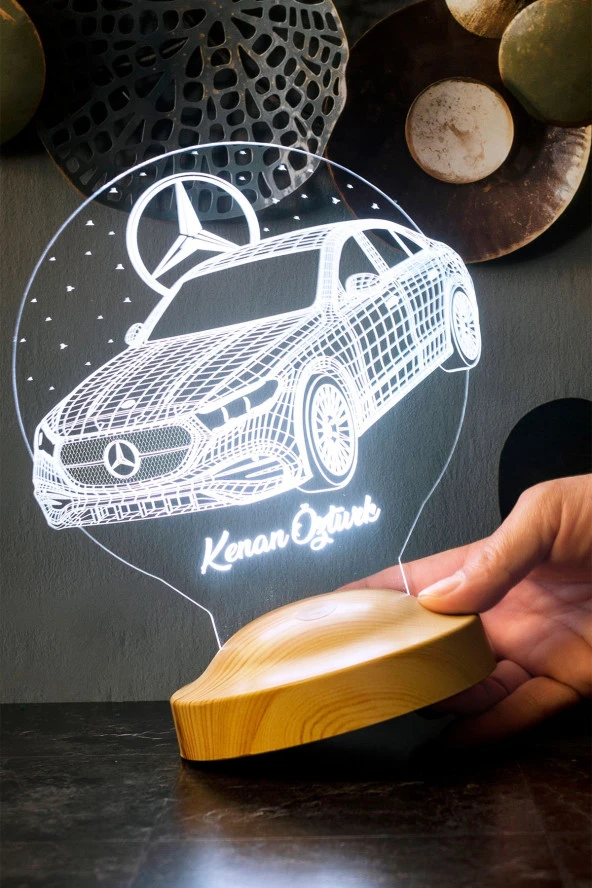 SEVGİ LAMBASI Mercedes Tasarımlı, Mercedes Benz Figürlü Led Masa Lambası, Mercedes Hayranlarına Dekoratif Hediye - 2