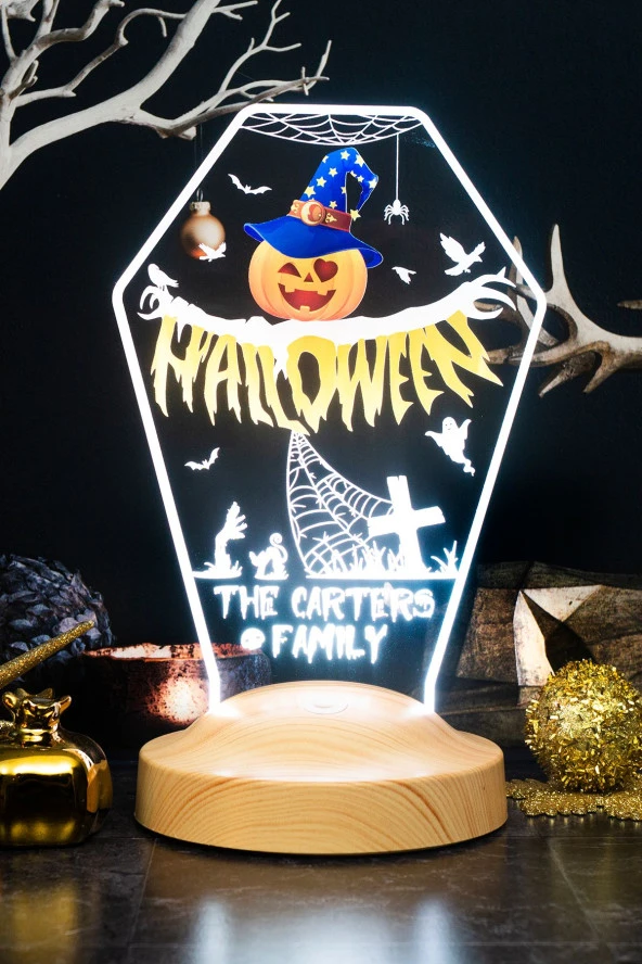 SEVGİ LAMBASI Cadılar Bayramı Hediyesi, Halloween Bal Kabağı Figürlü Hediye Led Lamba
