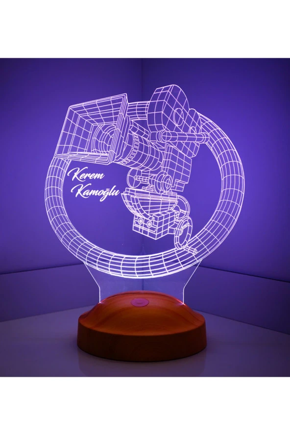 SEVGİ LAMBASI Kişiye Özel 3 Boyutlu Kamera Led Lamba, 3D Masa lambası, Film Çalışanlarına, Sinema Severlere Hediye - 2