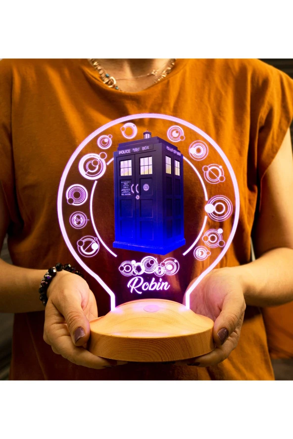 SEVGİ LAMBASI Tardis Desenli Gece Lambası, Doctor Who Hayranlarına Hediye, Galiffrey Telefon Kulübesi, Timelord - 4