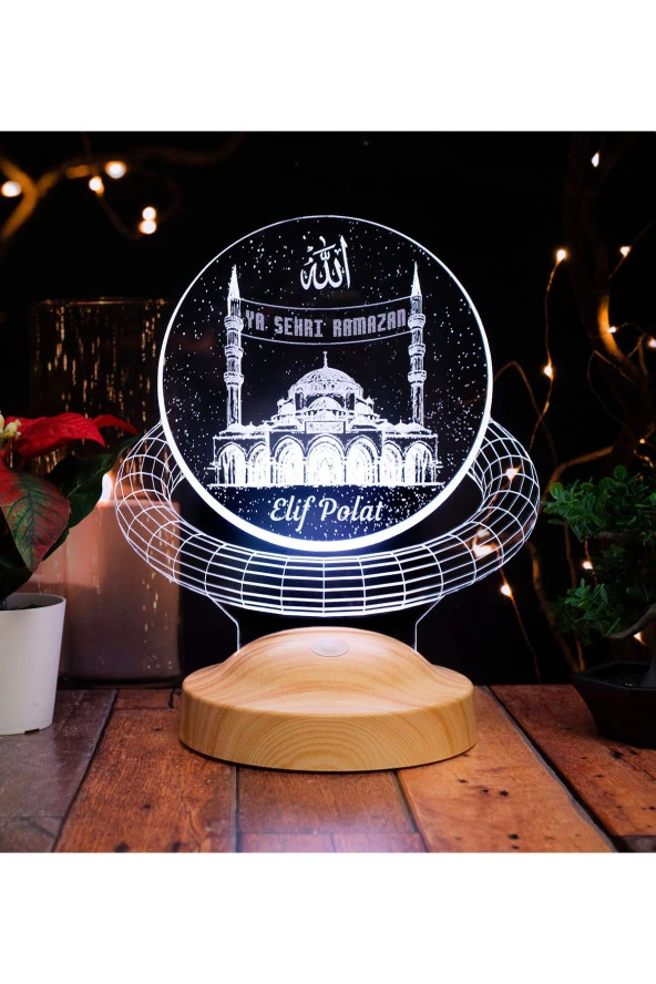 SEVGİ LAMBASI Ramazan Hediyesi Mahyalı Camii Dini Hediye, Allah, I?simli Ramazan Hediyesi Led Lamba