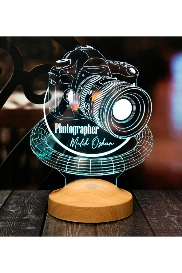 SEVGİ LAMBASI Fotoğrafçıya Hediye Dslr Fotoğraf Makinesi 3d Led Lamba
