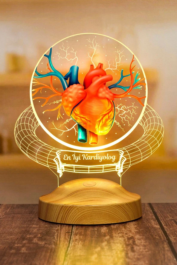 SEVGİ LAMBASI Doktor Hediyesi Kalp Ve Damar Tasarımlı Led Lamba, Kardiyolog Doktoruna Hediye Renkli Masa Lambası