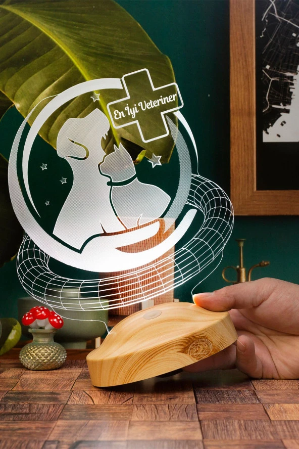 SEVGİ LAMBASI Dünya Veteriner Hekimler Günü Hediyesi, Veteriner Hekim Hediyesi, Veteriner Doktor 3d Led Lamba - 4