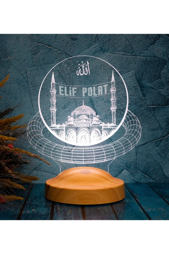 SEVGİ LAMBASI Ramazan Hediyesi, Mahya Yazısı Hoşgeldin Ramazan Camii Dini Hediye Led Lamba, Işıklı Ramazan Süsü