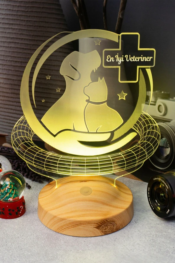 SEVGİ LAMBASI Dünya Veteriner Hekimler Günü Hediyesi, Veteriner Hekim Hediyesi, Veteriner Doktor 3d Led Lamba - 6
