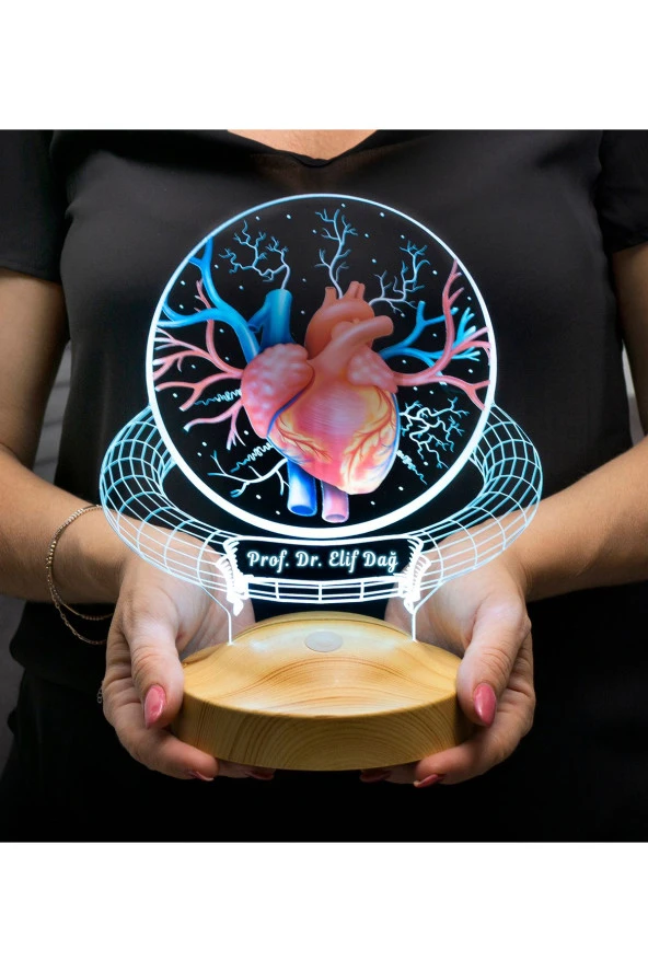 SEVGİ LAMBASI Doktor Hediyesi Kalp Ve Damar Tasarımlı Led Lamba, Tıp Bayramı Hediyesi Renkli Masa Lambası - 5
