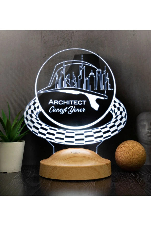 SEVGİ LAMBASI Inşaat Mühendisine Hediye, En Iyi Inşaat Mühendisine Özel Baret Şekilli Hediye Led Masa Lambası