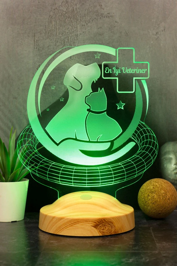 SEVGİ LAMBASI Dünya Veteriner Hekimler Günü Hediyesi, Veteriner Hekim Hediyesi, Veteriner Doktor 3d Led Lamba - 3