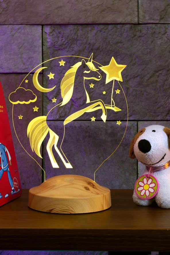 SEVGİ LAMBASI Unicorn Gece Lambası Tek Boynuzlu At Çocuk Odası Hediyesi Led Lamba, Unicorn Doğum Günü Hediyesi