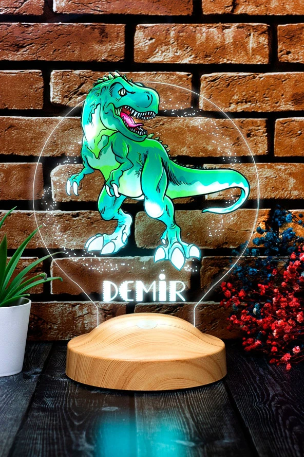 SEVGİ LAMBASI Çocuk Hediyesi Dinozor 3d Led Lamba T-rex Tasarımlı Çocuk Odası Gece Lambası