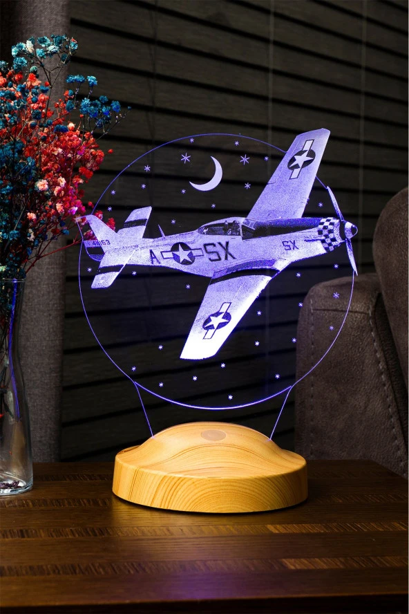 SEVGİ LAMBASI Uçak Hediyesi, Uçak Figürlü Hediye, Pilot Hediyesi, Sevgiliye Doğum Günü Hediyesi Led Lamba - 3