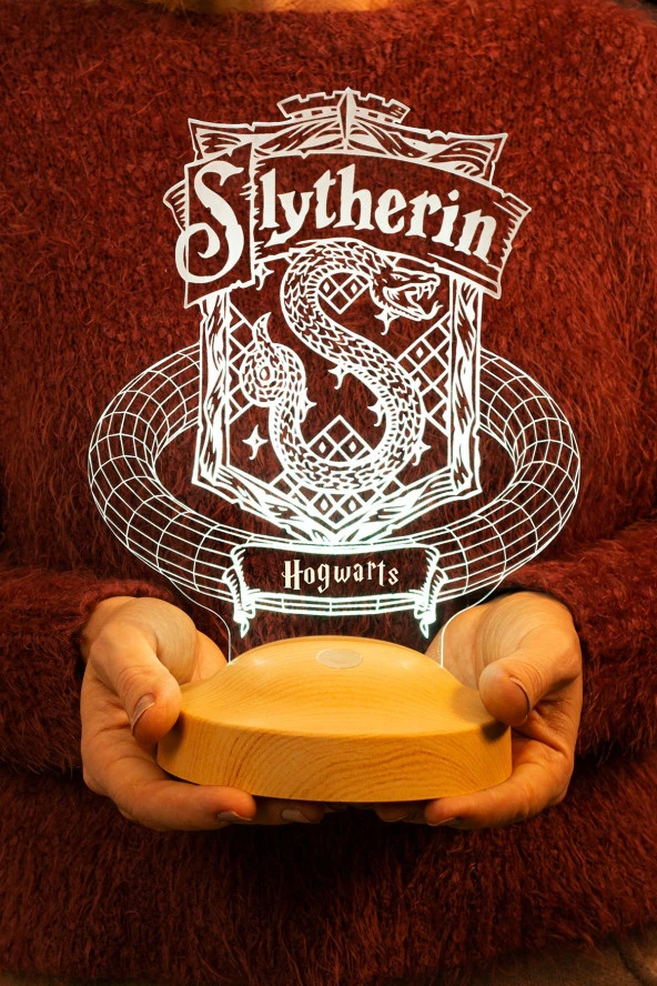 SEVGİ LAMBASI Harry Potter Hediyesi Hogwarts Slytherin Binası Led Lamba - 5