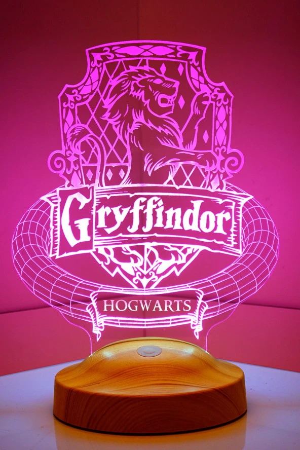 SEVGİ LAMBASI Harry Potter Hediyesi Hogwarts Gryffindor Binası Led Lamba, Gryffindor Hediyesi - 6
