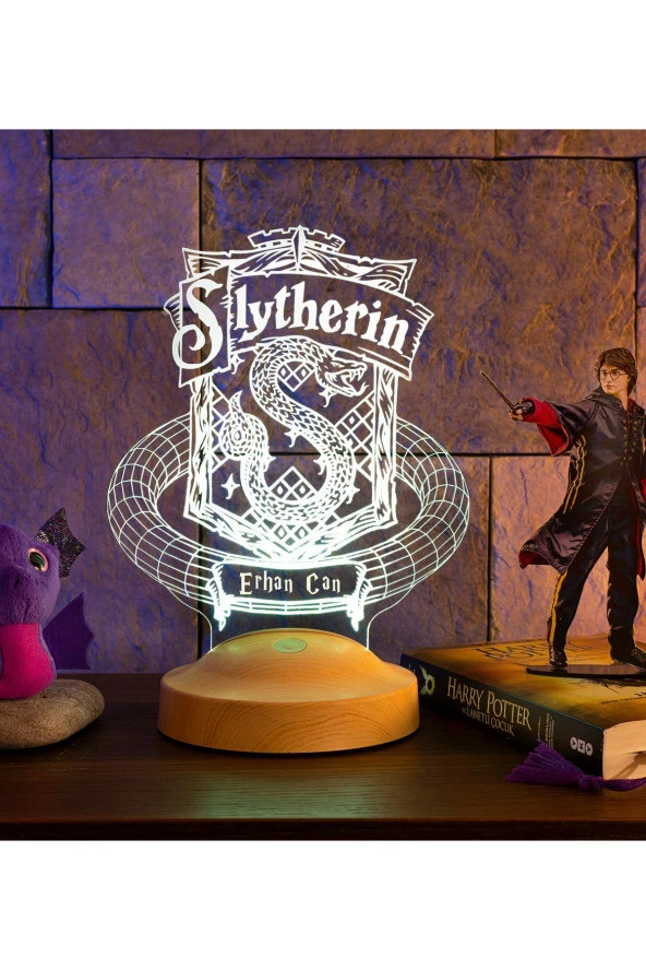 SEVGİ LAMBASI Harry Potter Hediyesi Hogwarts Slytherin Binası Led Lamba
