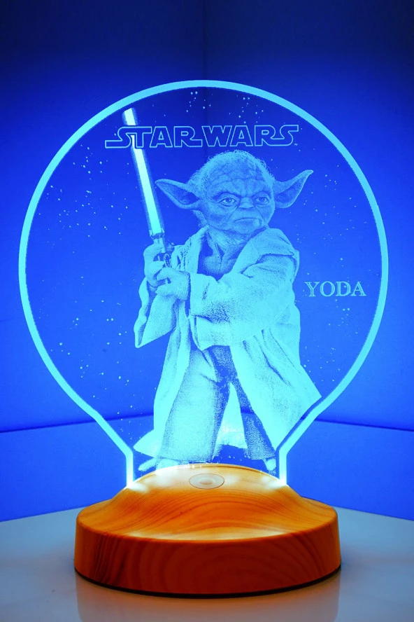 SEVGİ LAMBASI Star Wars Hediyesi Yoda 3 Boyutlu Led Lamba - 3