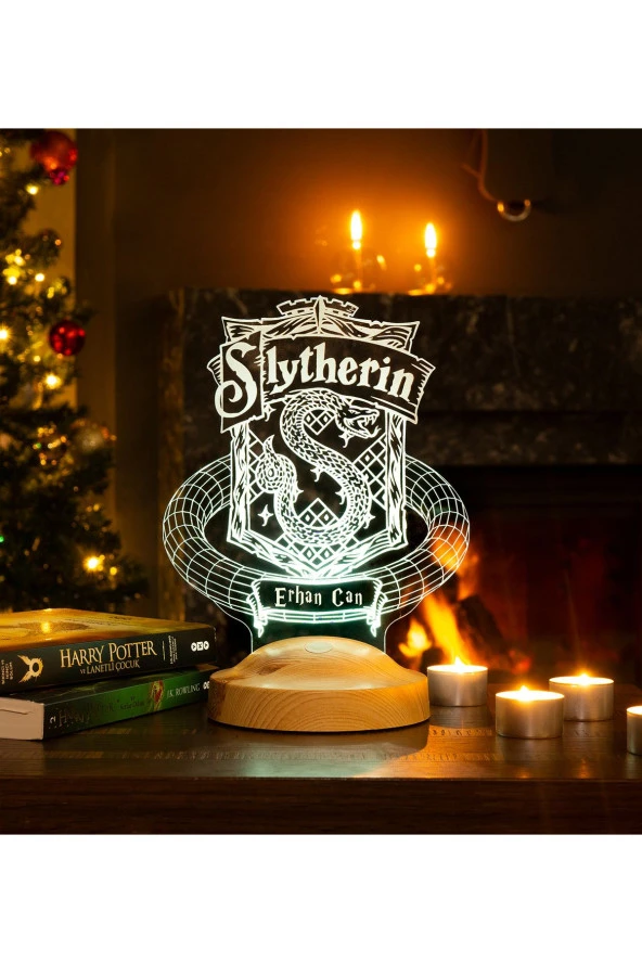 SEVGİ LAMBASI Harry Potter Hediyesi Hogwarts Slytherin Binası Led Lamba - 2