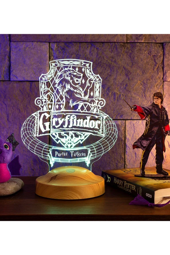 SEVGİ LAMBASI Harry Potter Hediyesi Hogwarts Gryffindor Binası Led Lamba, Gryffindor Hediyesi