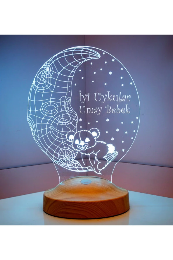 SEVGİ LAMBASI Aydede Ayıcık Hediyesi Erkek Çocuk Hediyesi, 3 Boyutlu Led Lamba, Çocuk I?çin Gece Lambası - 2