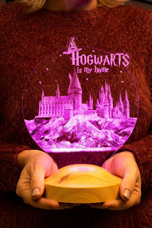 SEVGİ LAMBASI Harry Potter Hogwarts Hediyesi 3 Boyutlu Led Lamba - 6