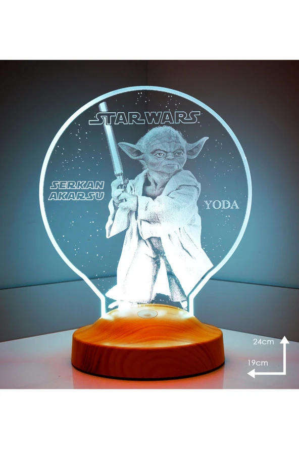 SEVGİ LAMBASI Star Wars Hediyesi Yoda 3 Boyutlu Led Lamba - 2