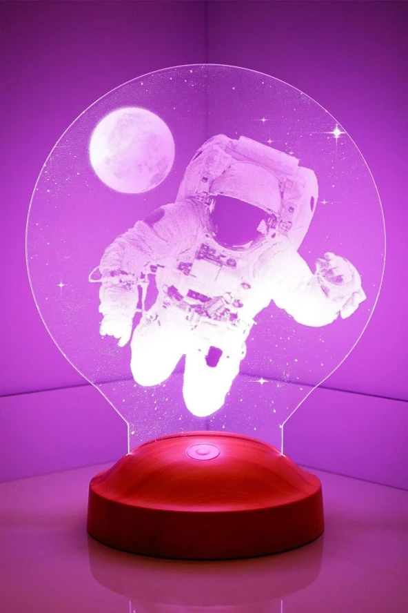 SEVGİ LAMBASI Astronot Figürlü Uzay Hediyesi, Led Lamba - 2