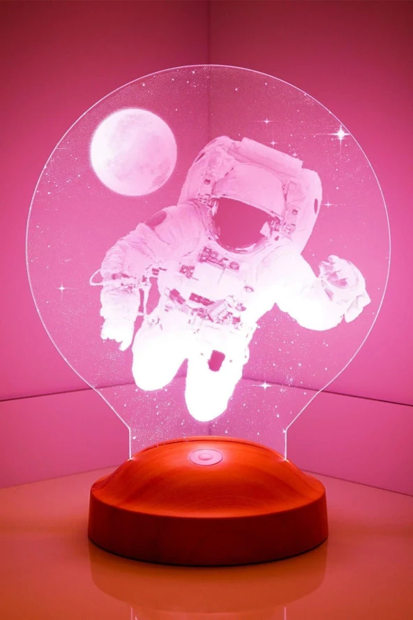 SEVGİ LAMBASI Astronot Figürlü Uzay Hediyesi, Led Lamba - 3