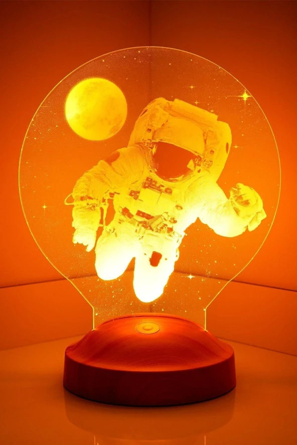 SEVGİ LAMBASI Astronot Figürlü Uzay Hediyesi, Led Lamba - 4