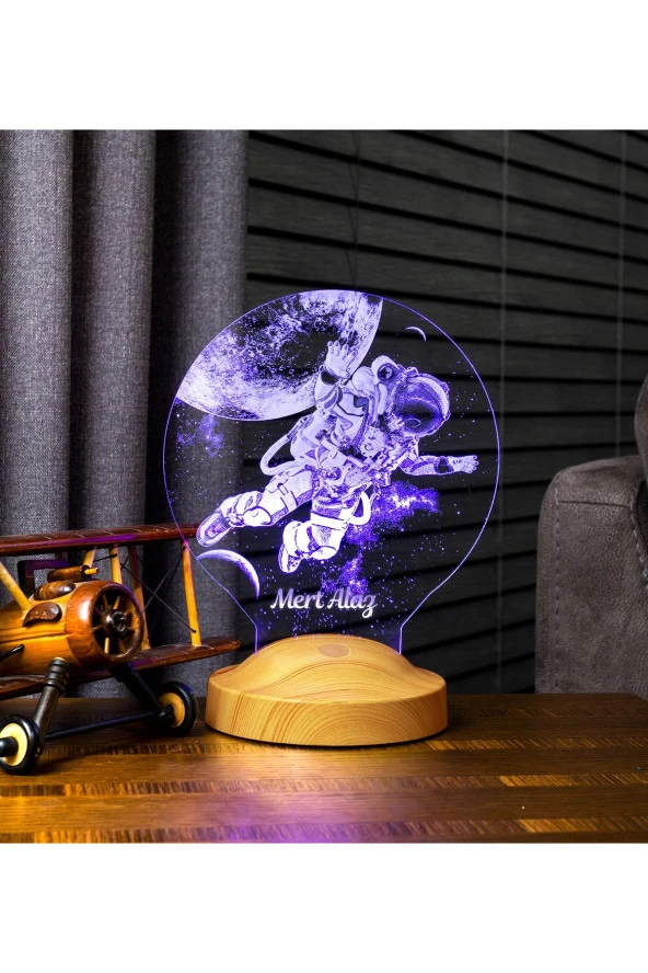 SEVGİ LAMBASI Astronot, Kozmonot, Astronot Hediyesi, Uzay Hediyesi Gece Lambası, Led Lamba - 2