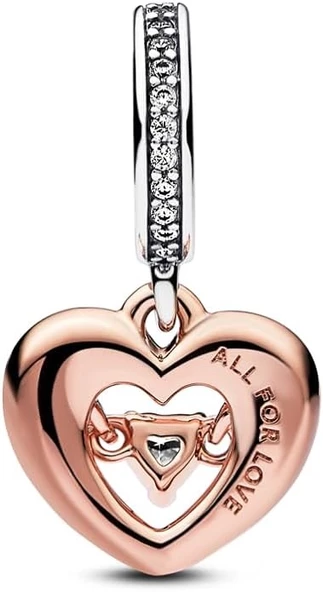 İki Renkli Kalp Sallantılı Charm 782450C01 - Resim 2