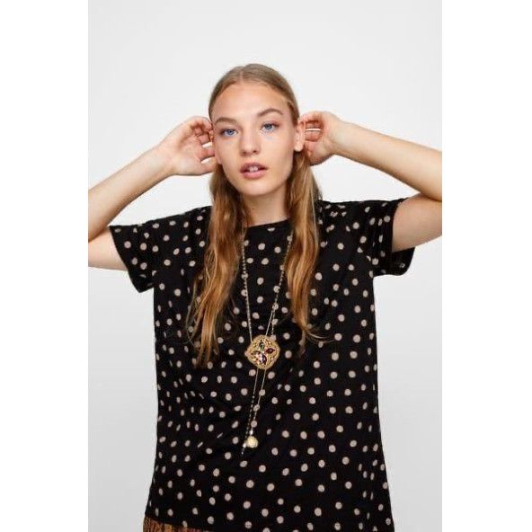 Zara Puantiyeli Tshirt - 3