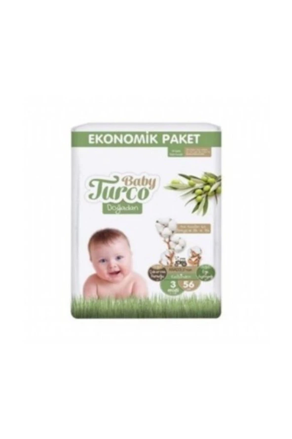 Baby Turco Bebek Bezi Ekonomik Paket 56'lı (3 Numara) 8682241205936