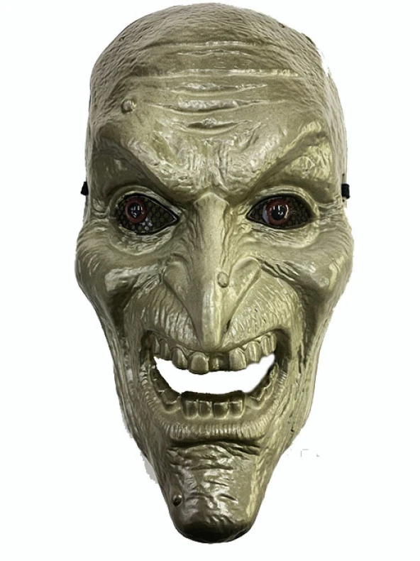 Gerçekçi Görünüm Lüks İnsan Suratı Cadı Suratı Korku Maskesi 26X16 cm (44DEX34)