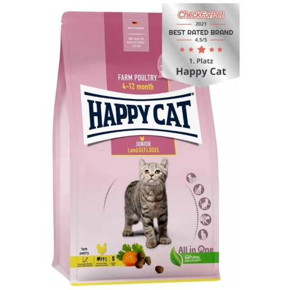 HappyCat Junior Tavuklu Yavru Kedi Maması 4 Kg