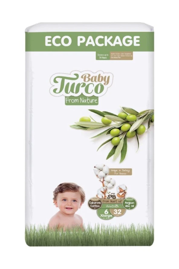 Baby Turco Bebek Bezi Ekonomik Paket 32'li (6 Numara) 8682241205967