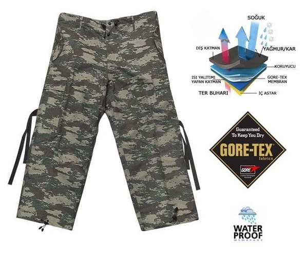 Single Sword Tsk Kamuflaj Goretex (Su Geçirmez) Soğuk İklim Pantolonu