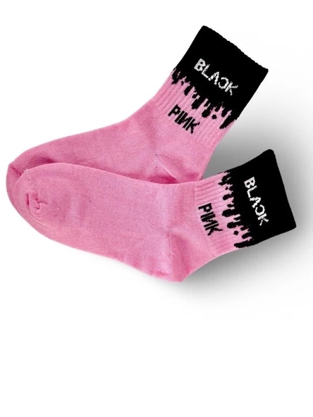 Black Pink Unisex Soket Çorap