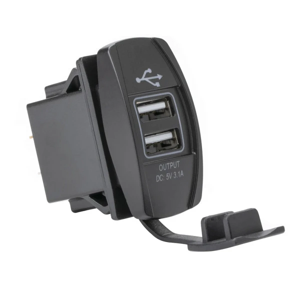 Powermaster Ic-266 2 Li Usb 5 Volt 3.1 Amper 12-24V Marin Gömme USB Araç Oto Tır Otobüs İçin İlave Usb Soketi