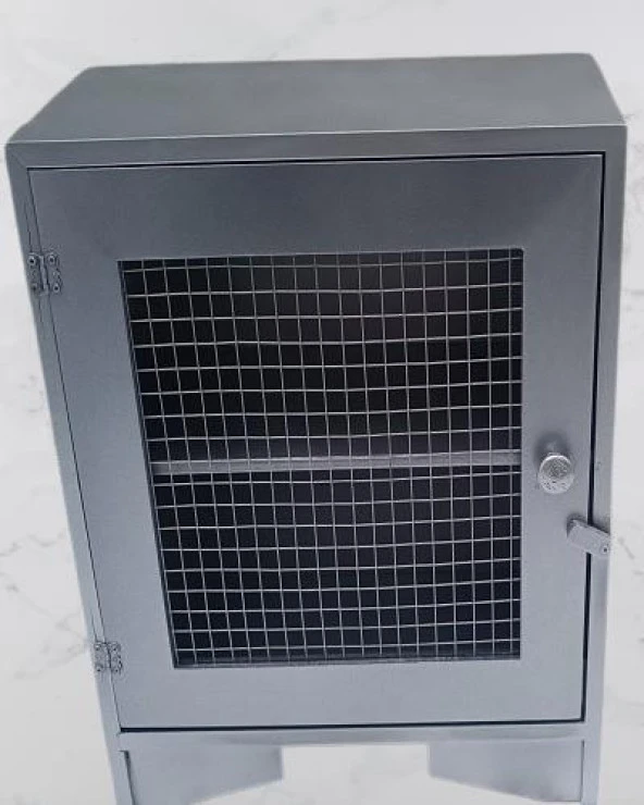 Hobi ADN 90354 Model Dekoratif Tezgah Telli Dolap Gümüş Gri Renk Ahşap MDF ElYapım - 4