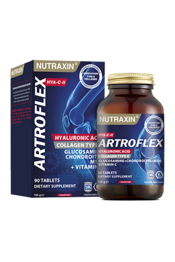 NUTRAXİN Artroflex Hya C-II 90 Tablet - Glukozamin Kondroitin MSM Tip 2 Kolajen Hyalüronik Asit Vitamin C