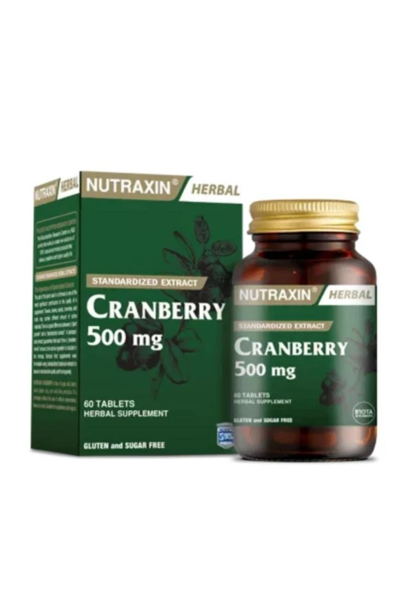 NUTRAXİN Cranberry - Turna Yemişi 500 Mg 60 Tablet