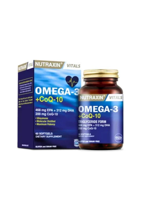 NUTRAXİN Omega 3 Coenzyme Q10 60 Softjel - EPA DHA GOED