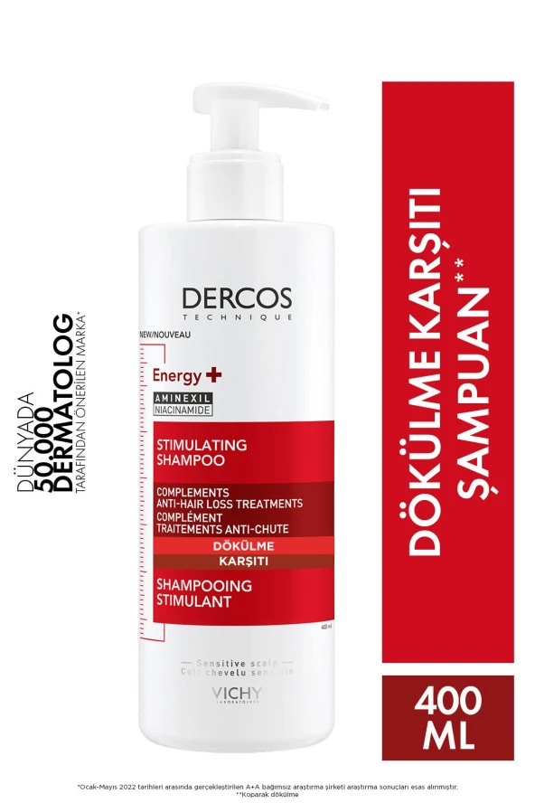 VİCHY Dercos Energy Saç Dökülmesi Karşıtı Şampuan 400 ml