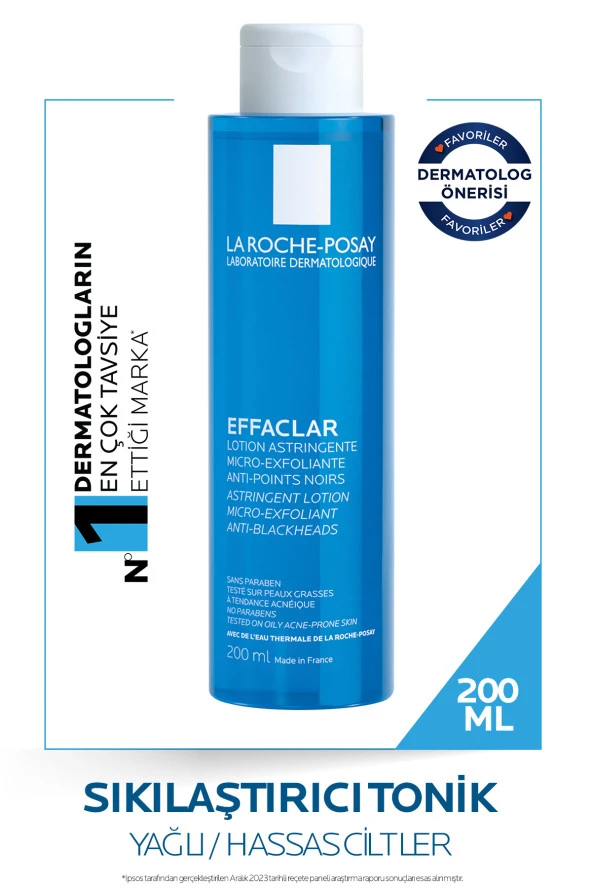 LA ROCHE POSAY Effaclar Tonik Yağlı ve Sivilceye Eğilim Gösteren Ciltler için Sıkılaştırıcı Tonik 200ml