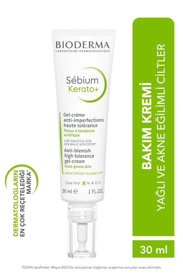 BİODERMA Sebium Kerato Sivilce ve Akne Lekesi Karşıtı AHA, BHA, Salisilik Asit İçeren Bakım Kremi 30 ml